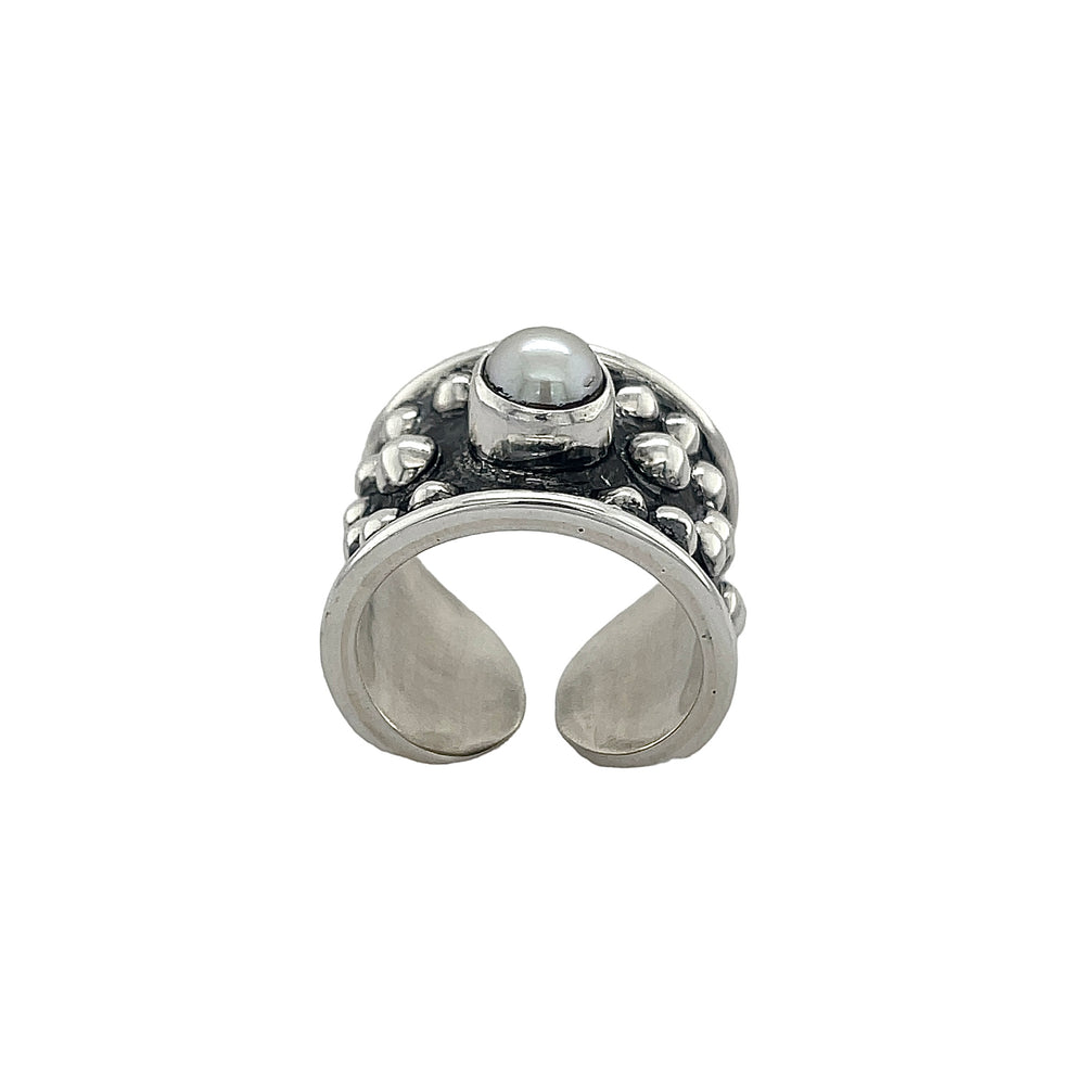 STERLING SILVER WRAP RING WITH PEARL
