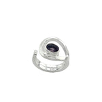 STERLING SILVER FREE FORM RING WITH GEM STONE