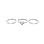 STERLING SILVER FRESHWATER PEARL STACKABLE RING SET OF THREE