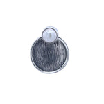 STERLING SILVER DISK ADJUSTABLE RING WITH FRESHWATER PEARL