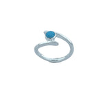 STERLING SILVER TURQUOISE MINIMALIST SPIRAL RING