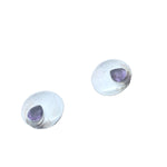 STERLING SILVER DISK POST EARRINGS WITH GEMSTONE