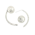 STERLING SILVER SPHERE REVERSIBLE ARCH LARGE EARRINGS