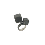 STERLING SILVER DOUBLE SQUARE ADJUSTABLE RING