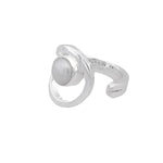 STERLING SILVER FREEFORM RING WITH PEARL