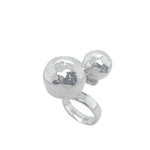 STERLING SILVER DOUBLE SPHERE ADJUSTBLE RING