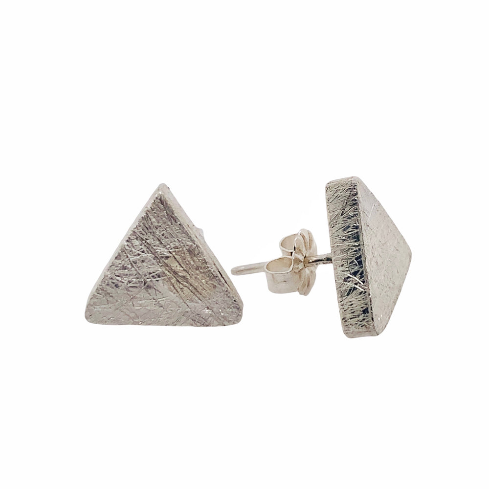 STERLING SILVER TRIANGLE BOX POST EARRINGS