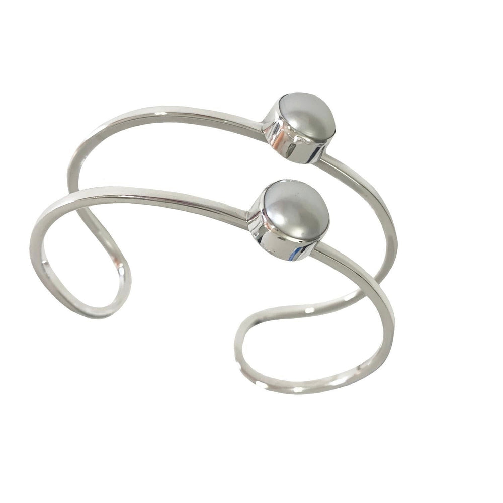 STERLING SILVER DOUBLE FRESHWATER PEARL CUFF