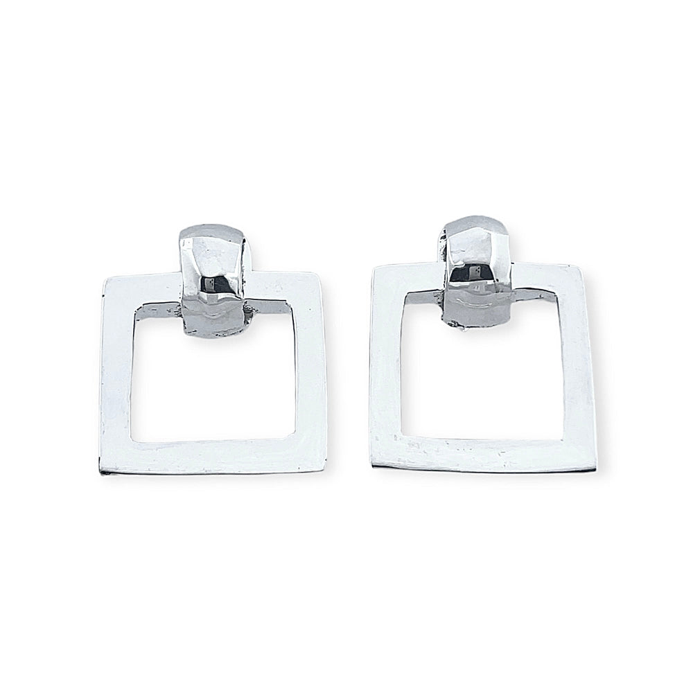 STERLING SILVER SQUARE BOX EARRINGS