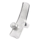 STERLING SILVER FRESH WATER PEARL ASYMMETRIC RECTANGLE ADJUSTBLE RING