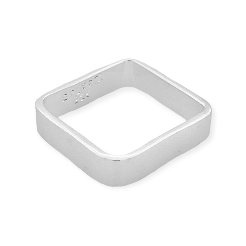 STERLING SILVER SOLID STAKABLE SQUARE RING