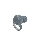 STERLING SILVER DOUBLE SPHERE ADJUSTBLE RING