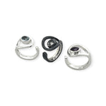 STERLING SILVER FREE FORM RING WITH GEM STONE