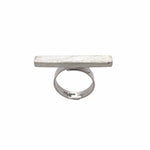 STERLING SILVER HOLLOW BAR ADJUSTABLE RING