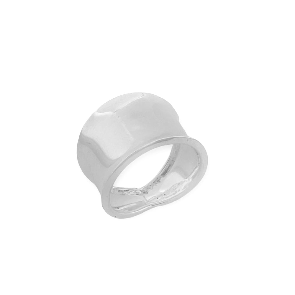 STERLING SILVER CONCAVE SOLID RING