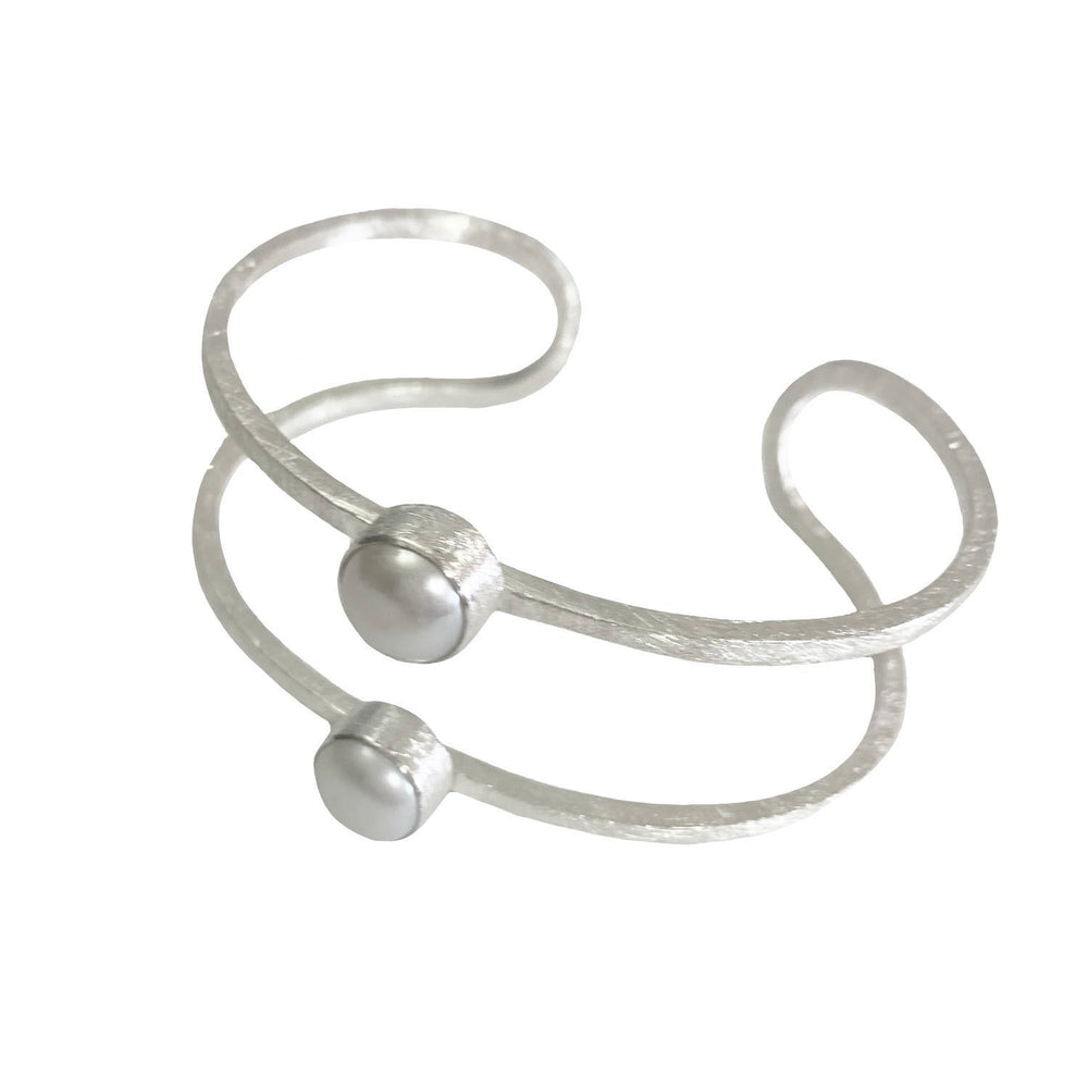 STERLING SILVER DOUBLE FRESHWATER PEARL CUFF
