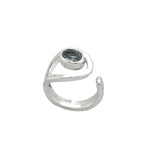 STERLING SILVER FREE FORM RING WITH GEM STONE