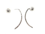 STERLING SILVER SPHERE REVERSIBLE ARCH LARGE EARRINGS