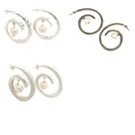 STERLING FRESH WATER PEARL COILED SMALL EARRINGS