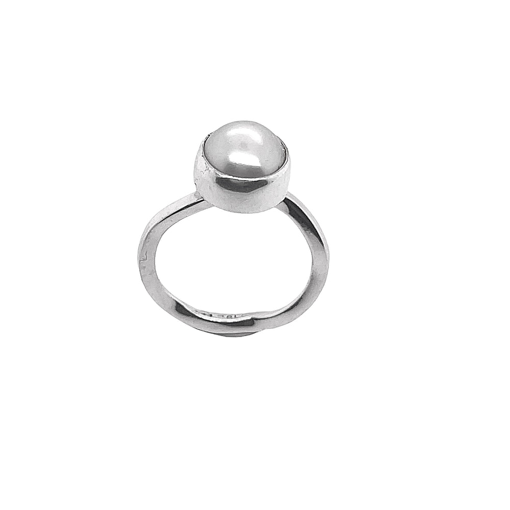 STERLING SILVER FRESHWATER PEARL WAVY RING