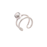 STERLING SILVER FRESH WATER PEARL ADJUSTABLE SQUARE WIRE RING
