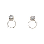 STERLING SILVER FRESH WATER PEARL MINI LOOP POST EARRINGS