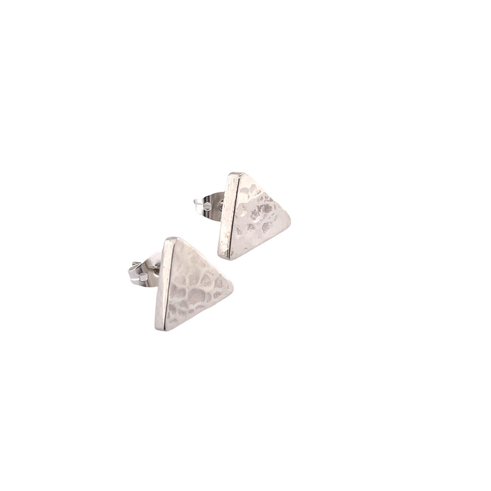 STERLING SILVER TRIANGLE BOX POST EARRINGS