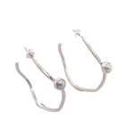 STERLING SILVER FRESHWATER PEARL WAVY HOOP