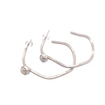 STERLING SILVER FRESHWATER PEARL WAVY HOOP