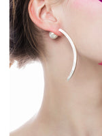 STERLING SILVER SPHERE REVERSIBLE ARCH LARGE EARRINGS