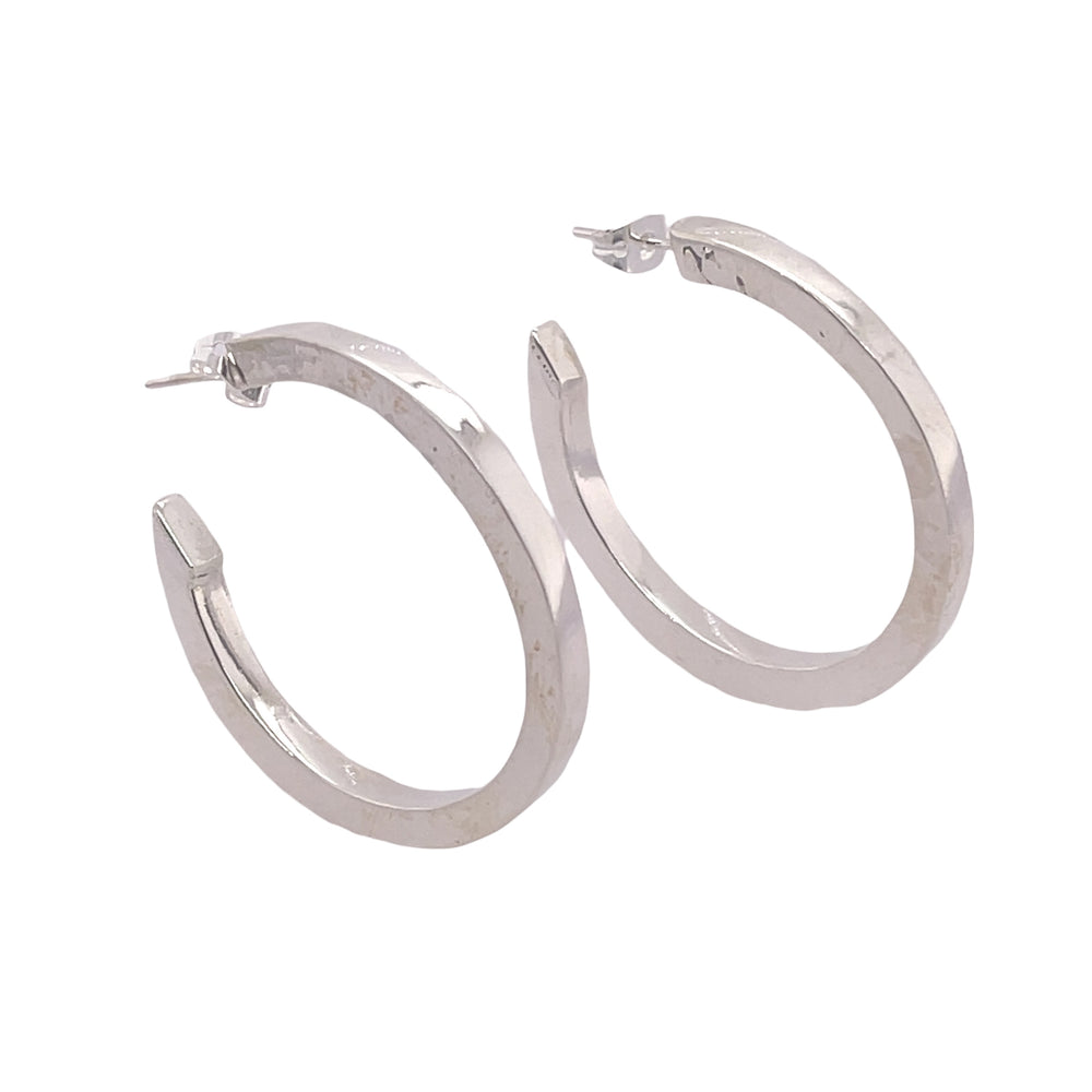 STERLING SILVER ROUND HOLLOW HOOP