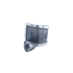 STERLING SILVER WHITE TOPAZ WRAP ADJUSTABLE RING