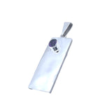 STERLING SILVER RECTANGLE HOLLOW PENDANT WITH GEMSTONE