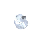STERLING SILVER WHITE TOPAZ WRAP ADJUSTABLE RING